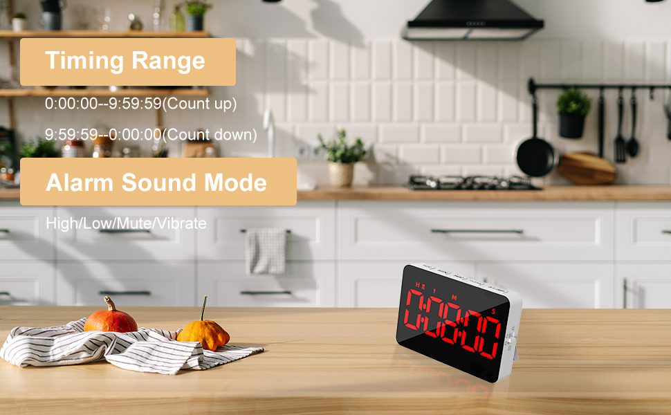 XREXS Timer, Rechargeable Kitchen Timer, Large LED Display Kitchen