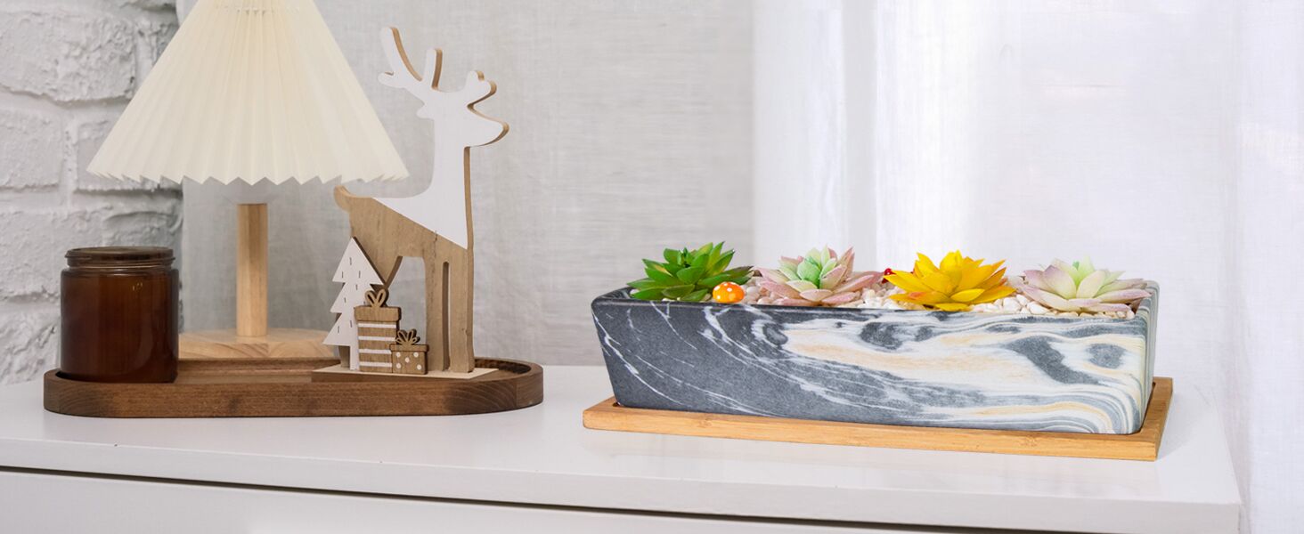 Marble Rectangle Planters