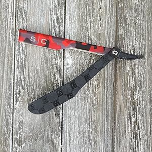 stylecraft deluxe line camo red mens shaving straight razor hair cut