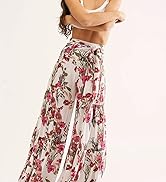 Womens Casual High Waist Wide Leg Long Palazzo Pants  Loose Fit Elegant Elastic Waist Trousers