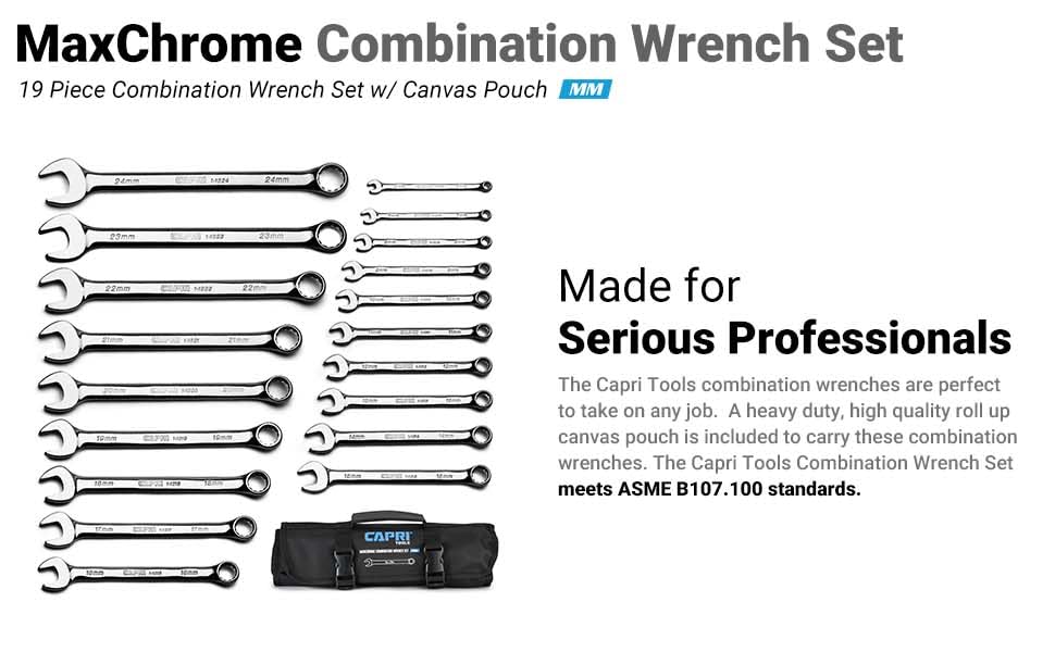 Combination Wrench Set, Heavy Duty Pouch
