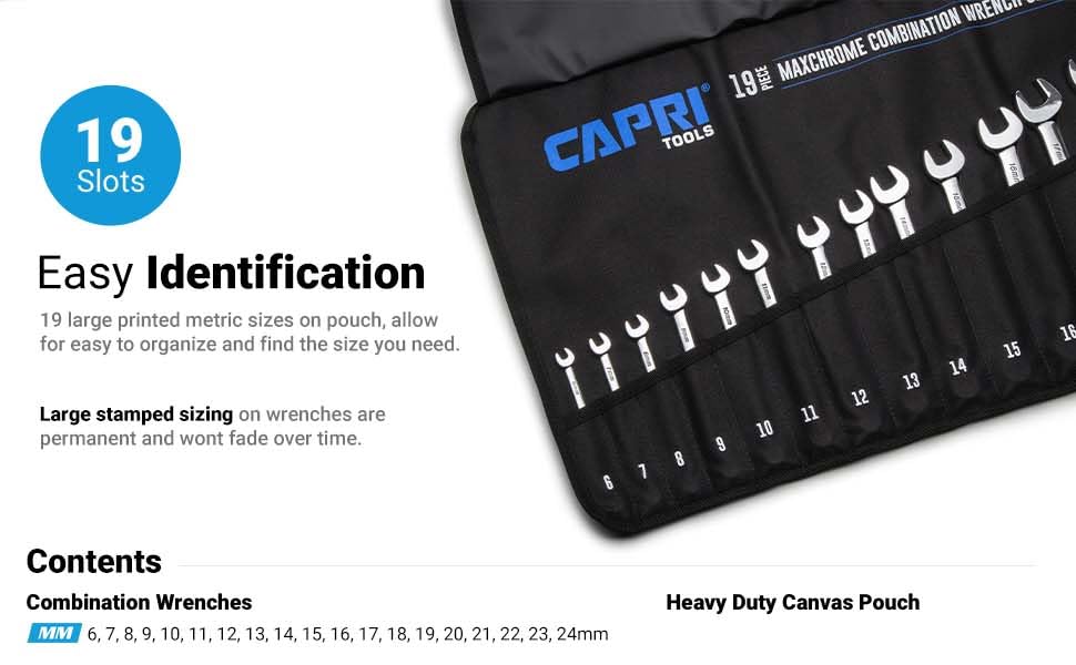Combination Wrench Set, Heavy Duty Pouch