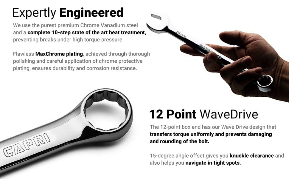 Combination Wrench Set, Heavy Duty Pouch