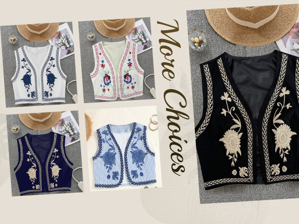 Verdusa Women's Cowgirl Vest Western Outfit Linen Vest