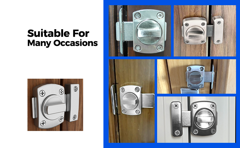 GEMASP Rotate Bolt Latch, Stainless Steel Double Sided Gate