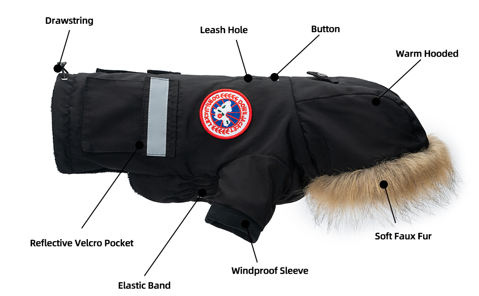 PINA Dog Coats for Small Dogs, Waterproof dog Jacket, Dog