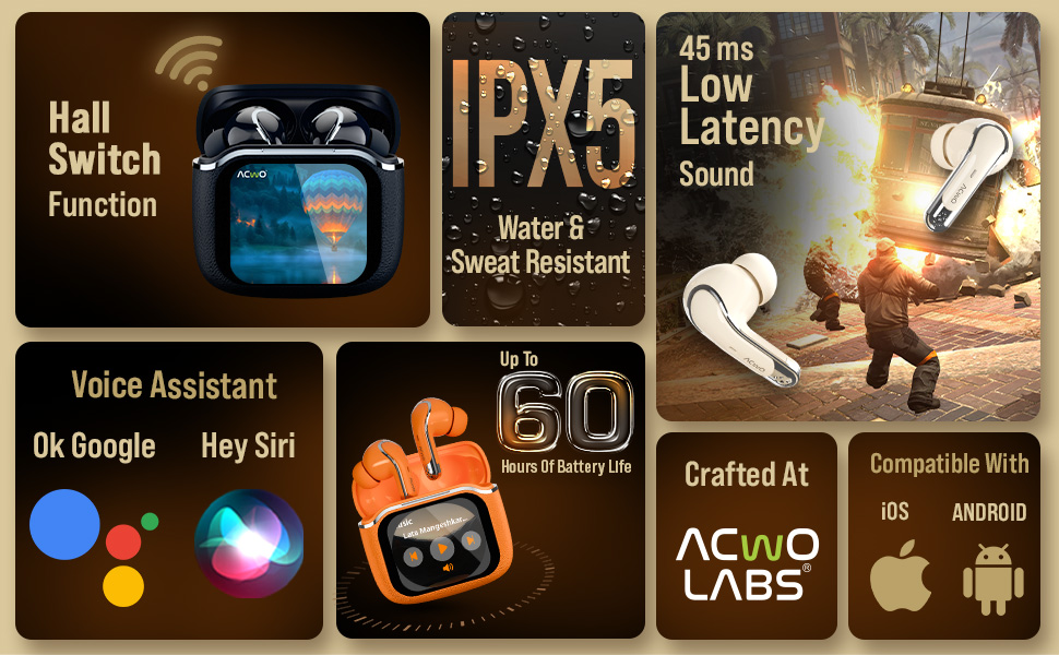 Hall seitch function IPX5 45ms Low latency