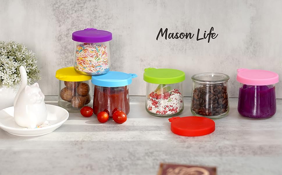 Oui Yogurt Jar Lids, 6 pack Silicone for Oui Lids Yoplait