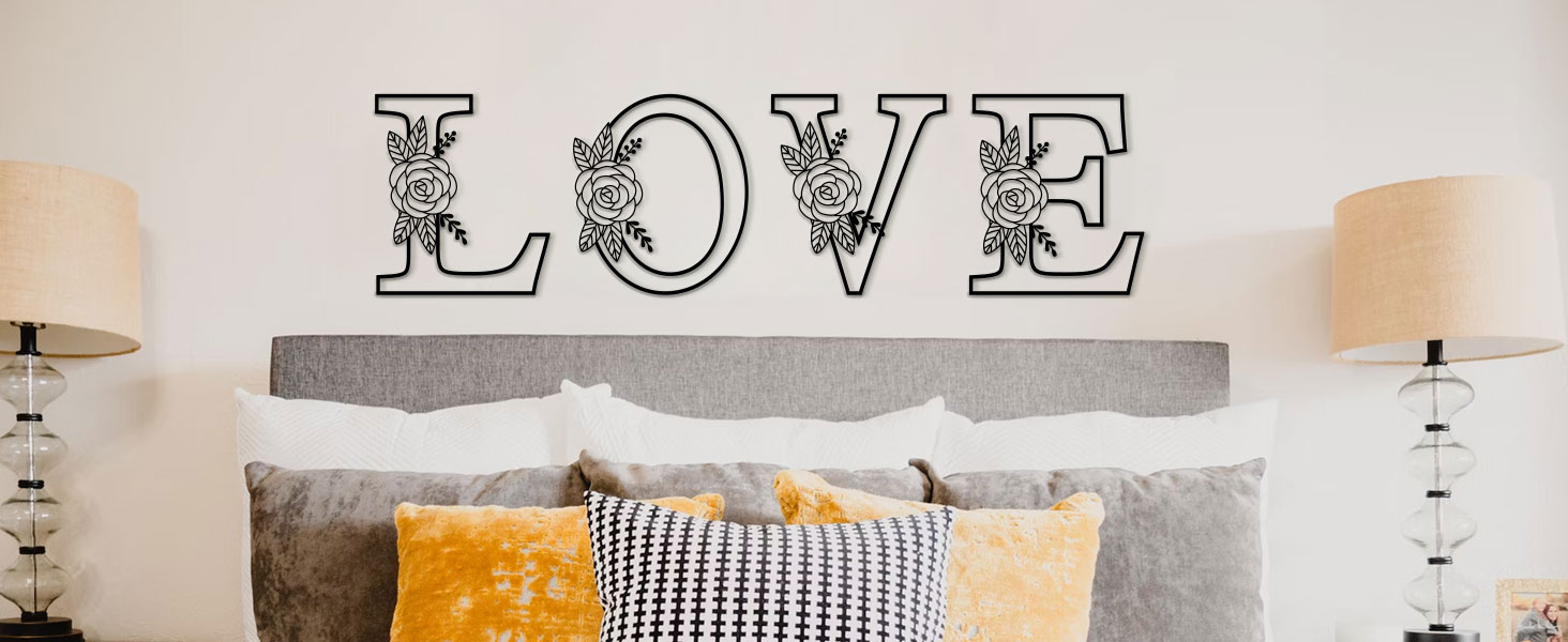 ruelen 12" Black Metal Letter Wall Decor, Visual 3D Letter