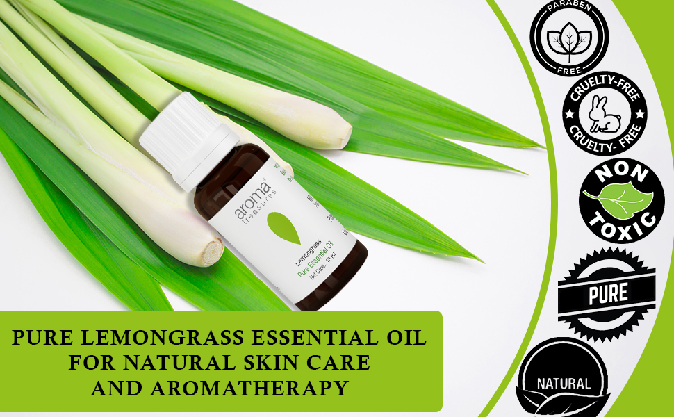 Aroma Treasures 100 pure Lemongrass Essential Oil 10ml ( Pack of 3