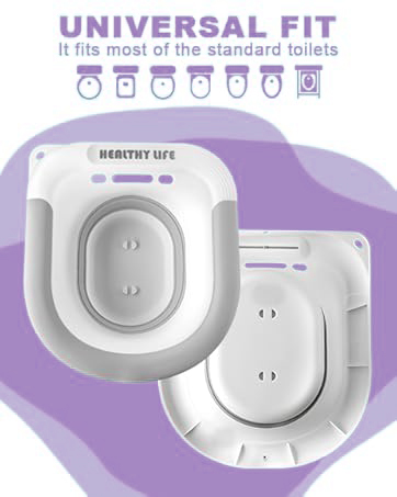 Foldable Sitz Bidet with Flusher Hose, Fits Universal Toilet