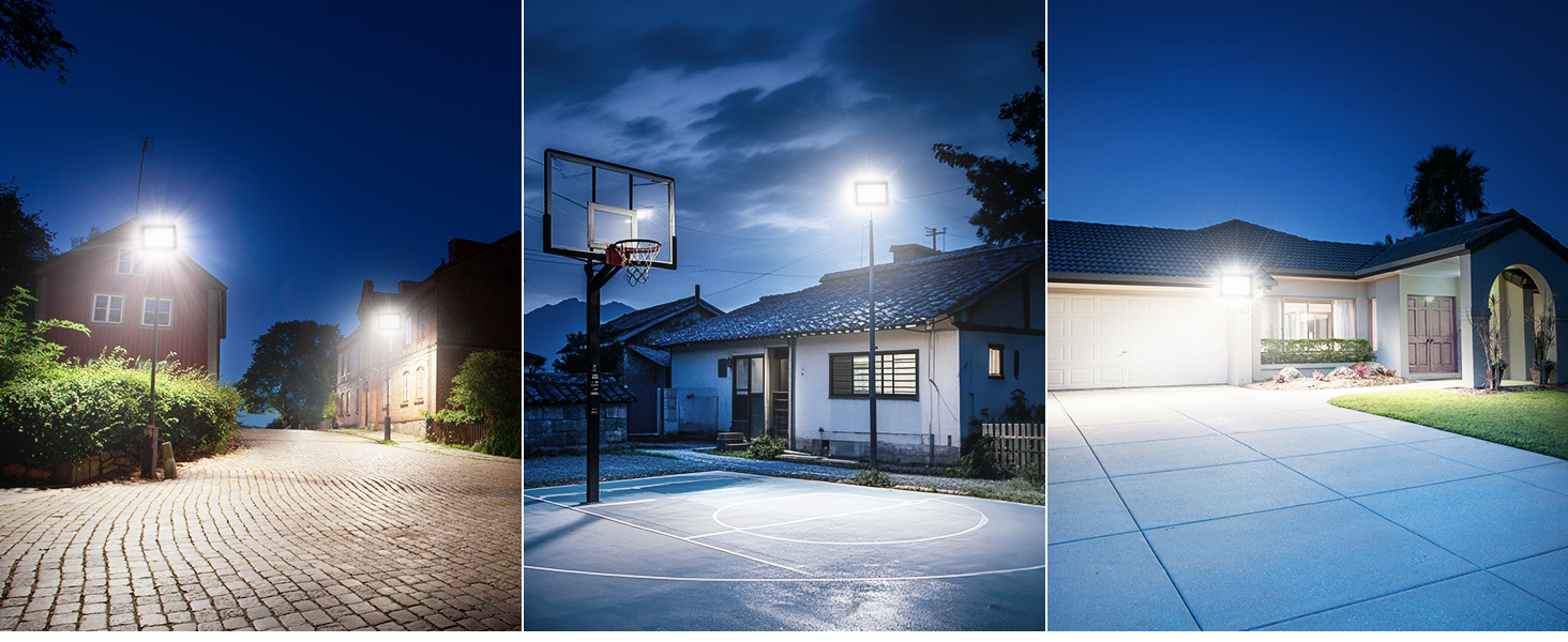 150W LED Flood Light, 18000LM Outside Lights for Yard Plug in Durable IP66 Waterproof 6500K