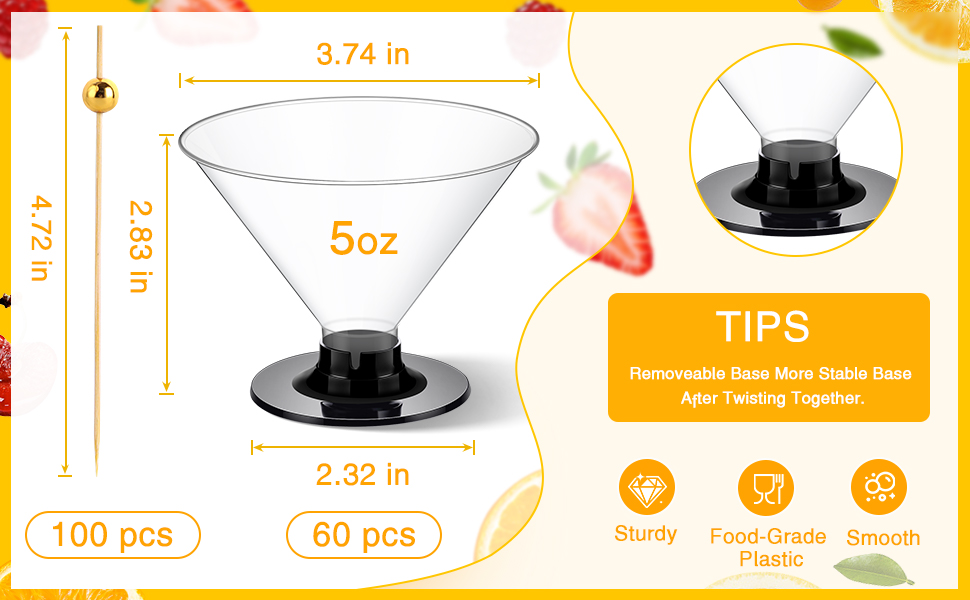 Plastic Martini Glasses