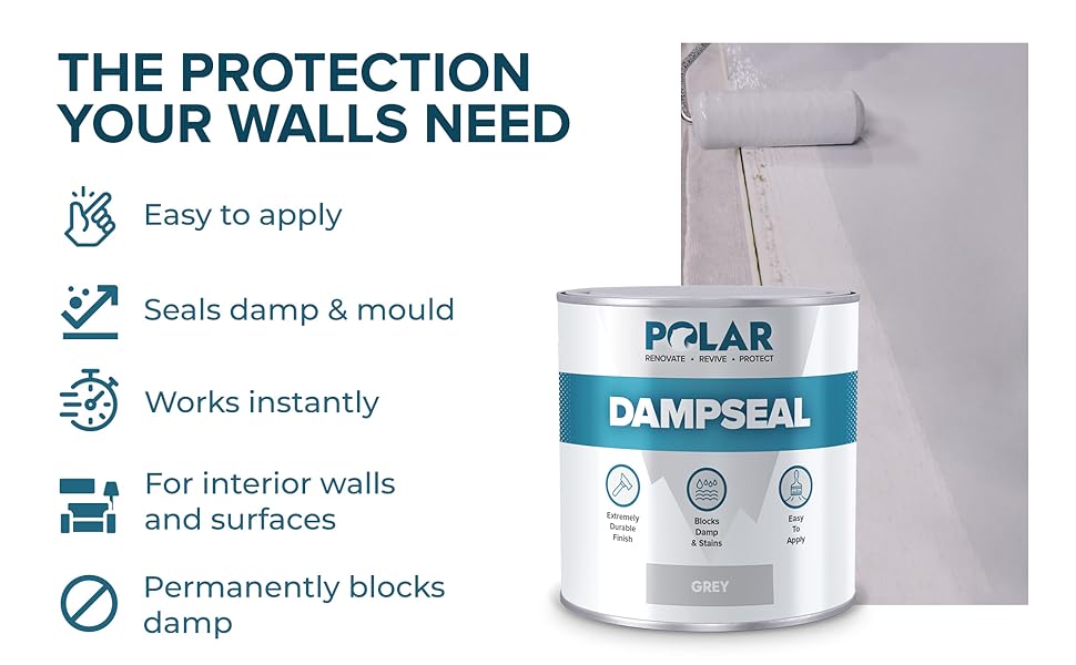 Polar Damp Seal Anti Damp Paint Black 1 Litre Damp Proof Paint