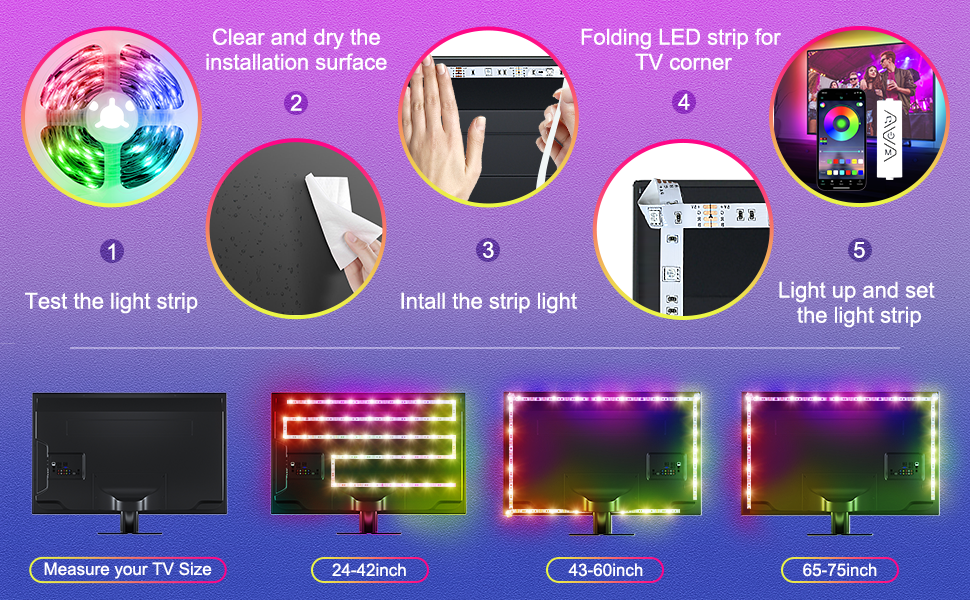 Φώτα λωρίδας LED 5V plug-in USB, plug and play
