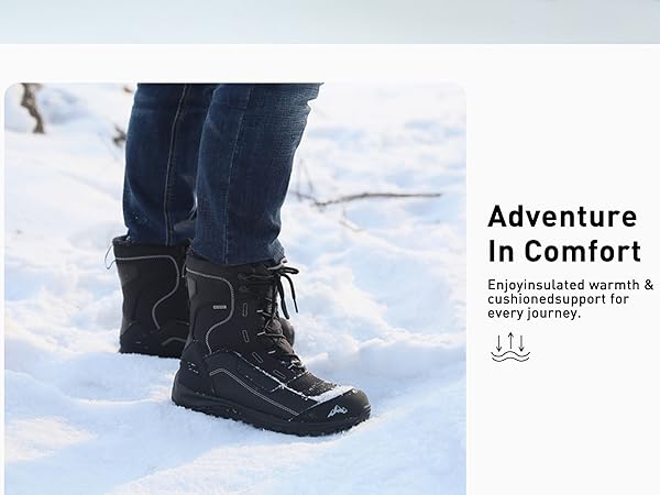Amazon.com | ROCKMARK Men's Winter Snow Boots, Warm Mid Calf