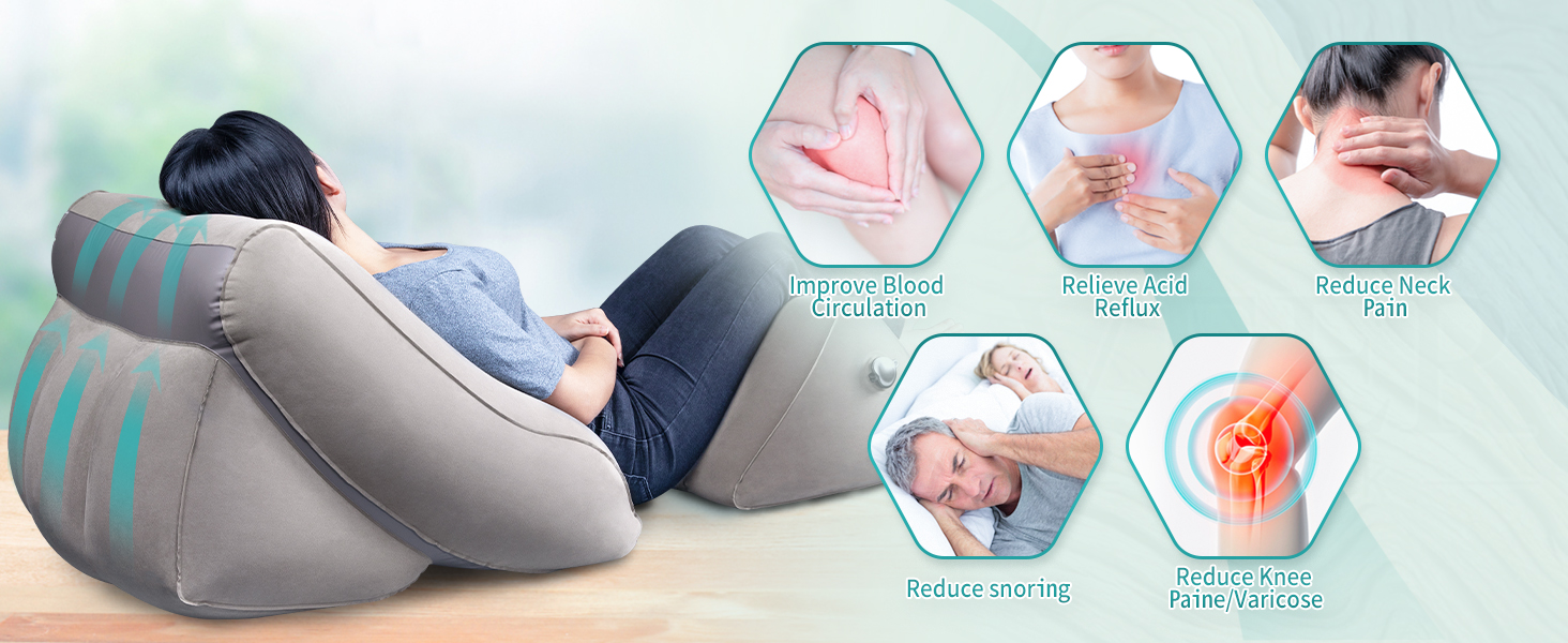 SAHEYER Inflatable Bed Wedge Pillow Set, 2 PCS Post Surgery