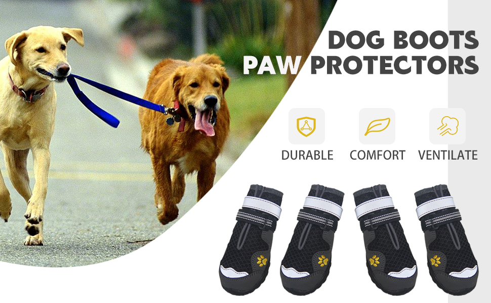 4PCS Dog Shoes Medium Large Dog Boots Mesh Breathable Paw