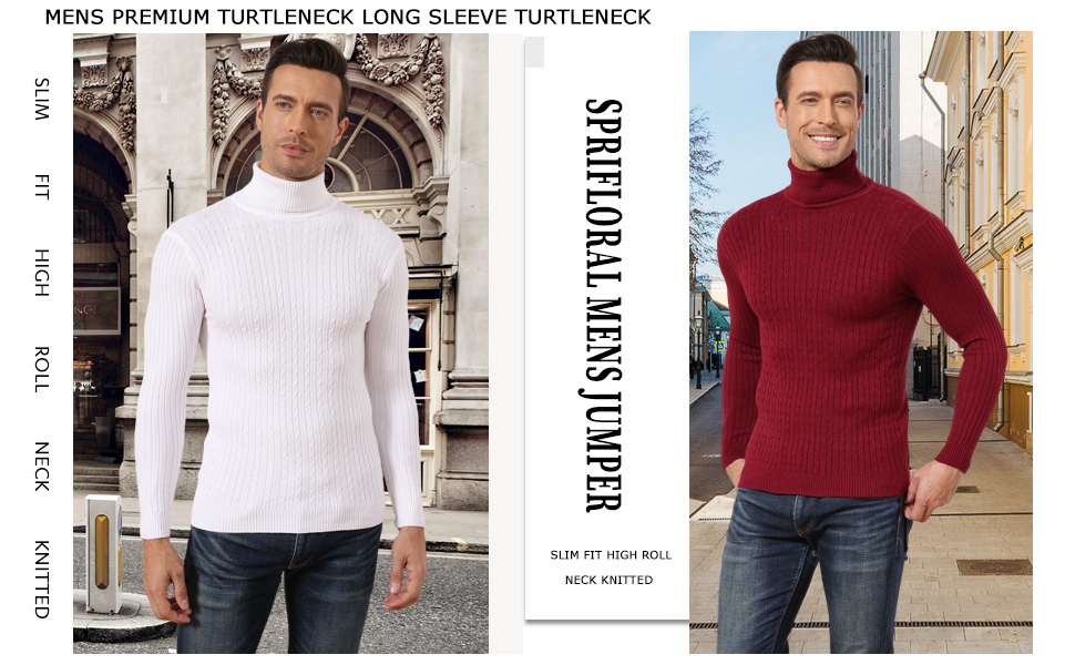 Mens Premium Turtleneck Long Sleeve Turtleneck