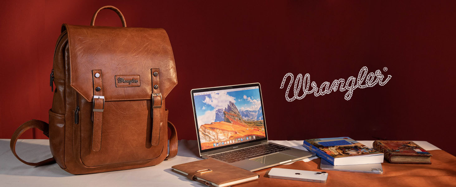Leather Travel Laptop Backpack