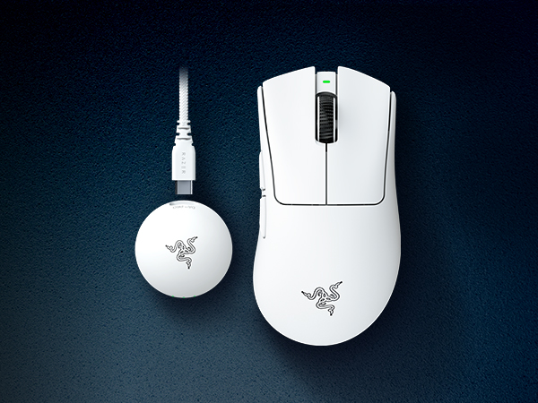 Razer DeathAdder V4 Pro White Edition 本体 Razer DeathAdder V4 Pro - Mouse senza fili ergonomico per eSport