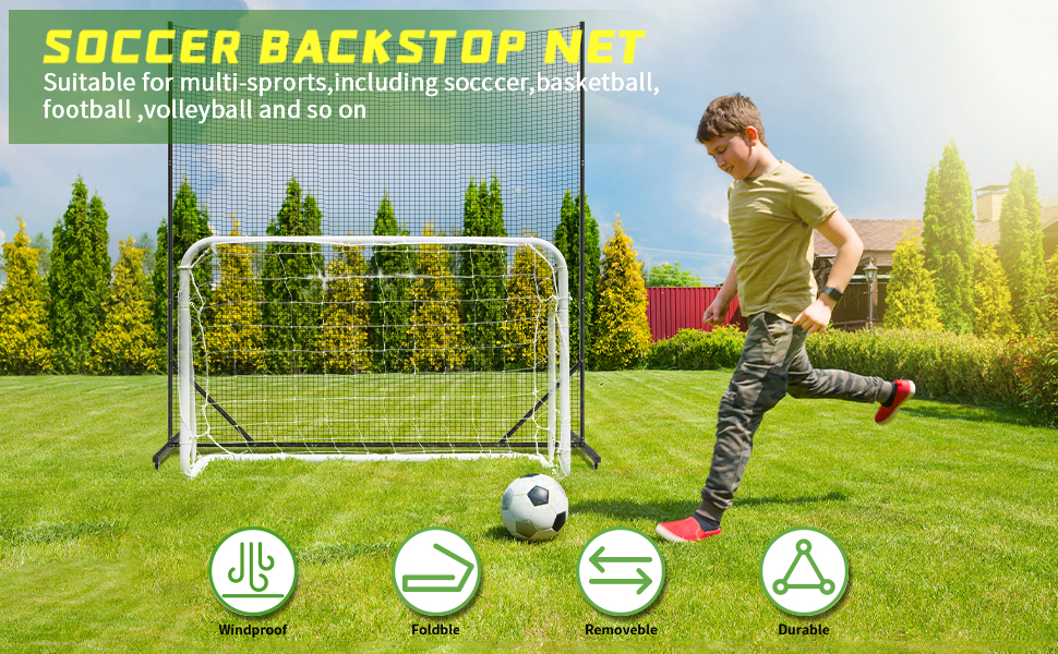 DOLEMODUO Soccer Ball Stop Netting for Backyard, Multi