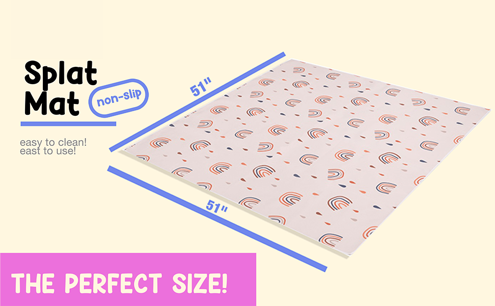 Homevio Splat Mat Waterproof Washable 51" Baby Splat