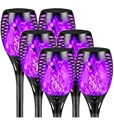 Upgraded Larger Solar Lights Outdoor, 6 Pack Flickering Flame Torch Lights with Super Larger Size...