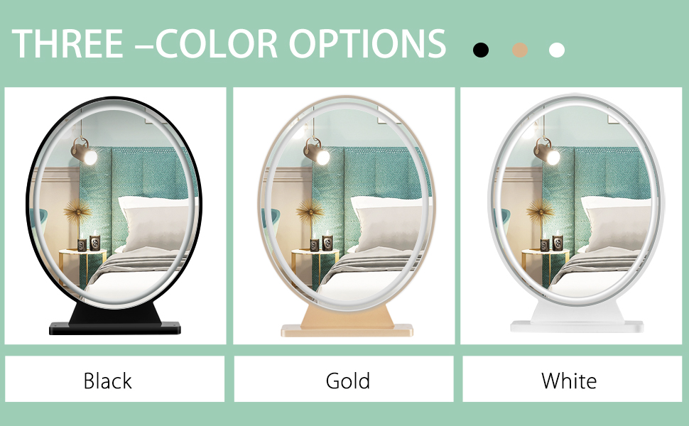 Round Lighted Mirror with Remote Control