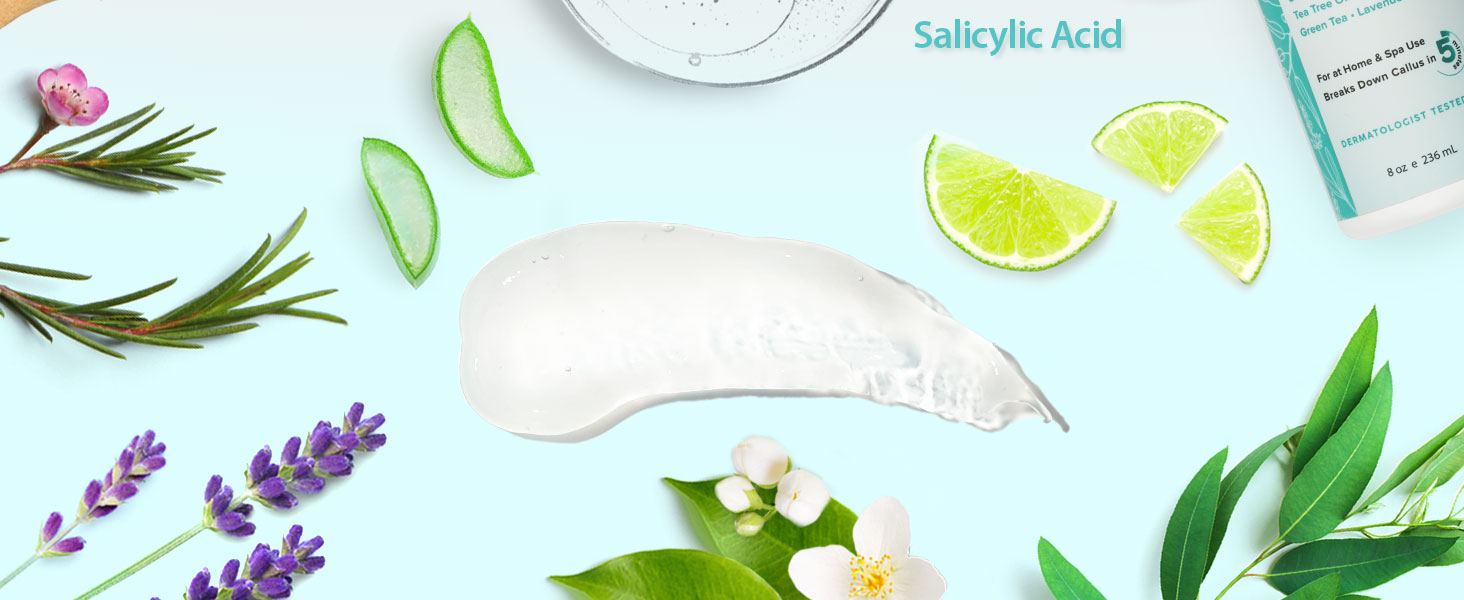 Callus remover gel infused with herbal ingredients lavender eucalyptus tea tree aloe green tea