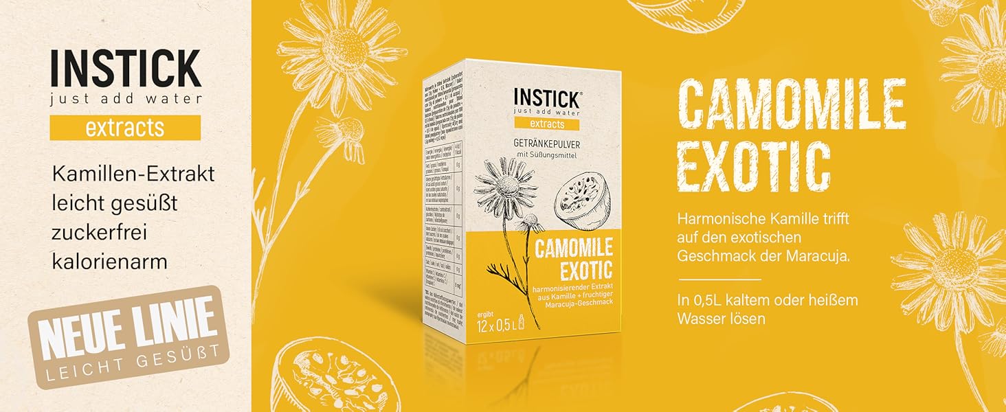INSTICK Extracts Camomile Exotic Zuckerfreies InstantGetränk mit