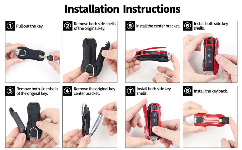 Étui à clés en cuir, protection pour clés de voiture Porsche Panamera 911 Cayenne Taycan