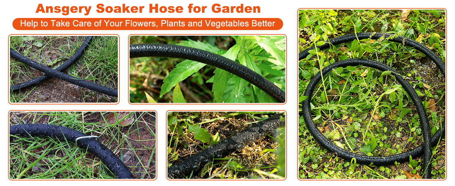 Soaker Hose Kit, Garden Soaker Hose 100FT Solid Brass Connector 1/2" Heavy Duty