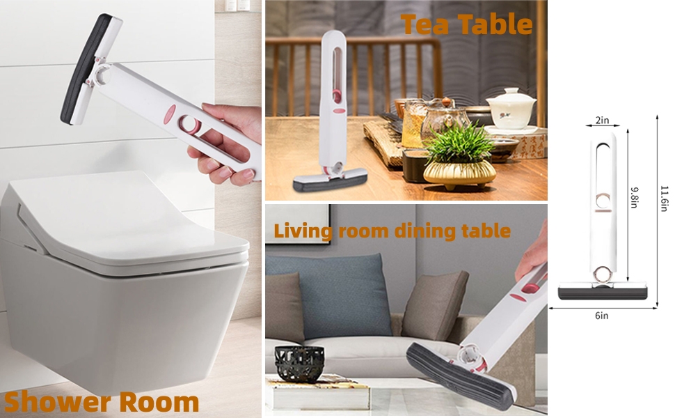 Portable Mini Mop, 180° Powerful SelfSqueeze Sponge Mop