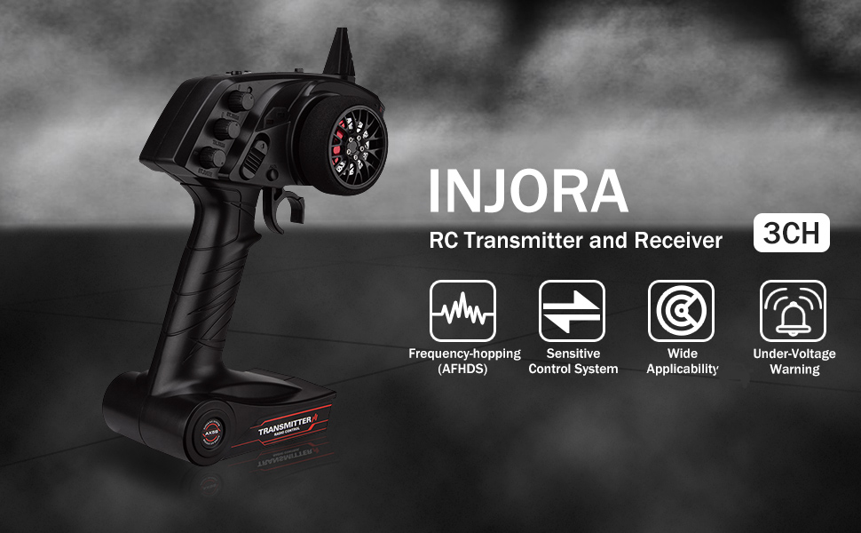 INJORA RC Parts 3CH 2.4G AntiJamming Radio Remote Control
