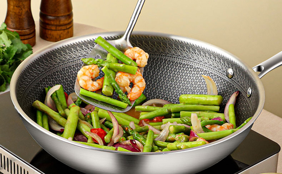 ハニカムパターン フライパン*3 Amazon | IH・ガス火 対応 三層構造 フライパン26cm (蓋無し