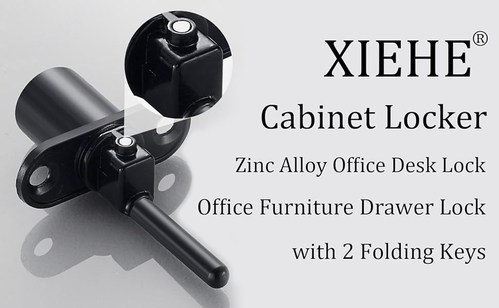 XIEHE 288 Zinc Alloy Desk Lock Office Furniture Drawer Lock with Two