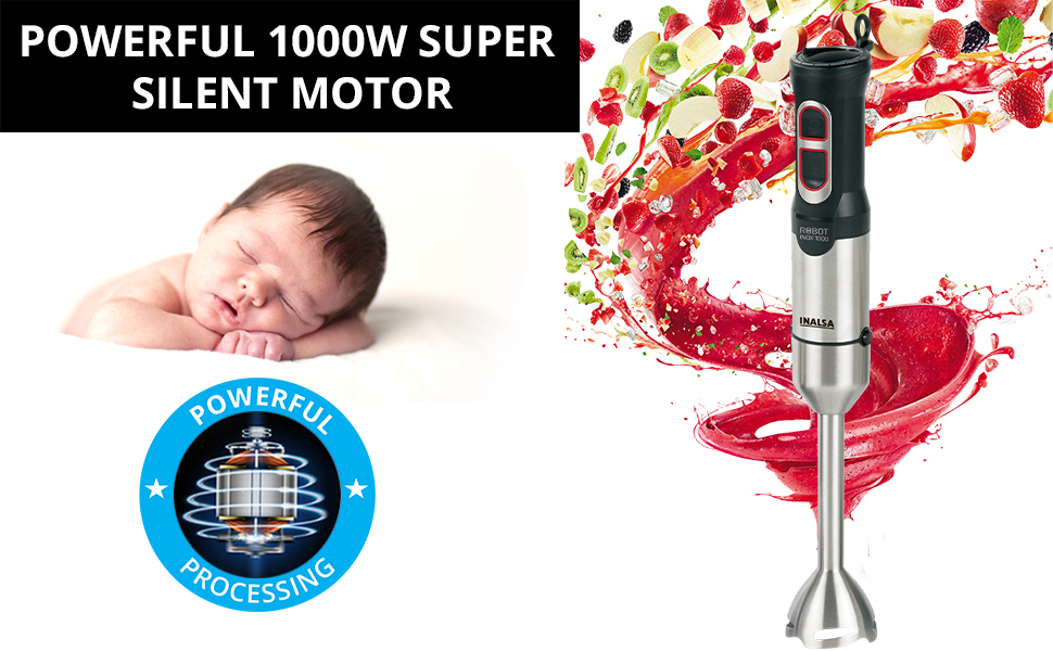 Buy Inalsa Robot Inox 1000, 1000 Watt Hand Blender with 600 ml
