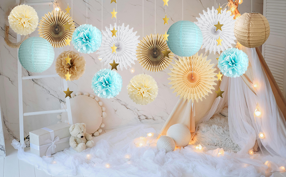 Blue and Brown Party Decorations for Light Blue and Brown Birthday Wedding Graduation Party