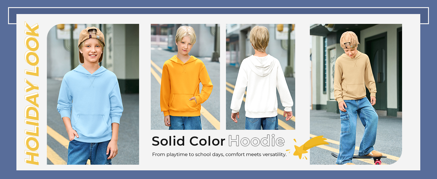 Boys' Fashion Hoodies Kids Long Sleeve Hooded Sweatshirts