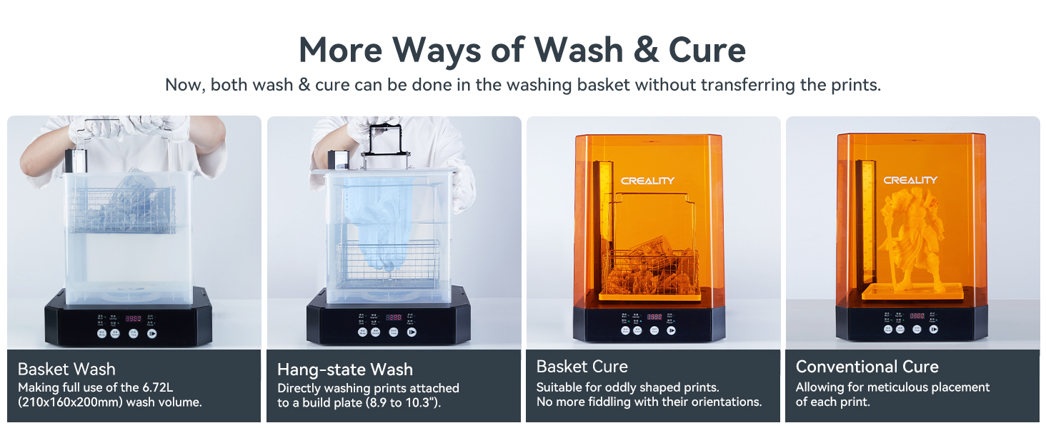 Creality Wash and Cure Station UW03 2 in 1 Machine Resin 3D Printer Upgraded 405nm UV Curing