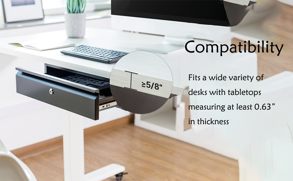 PrimeCables PullOut Under Desk Drawer Office Storage Organizer