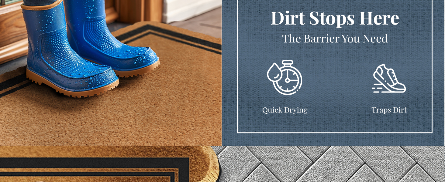 Welcome Doormat Outdoor Entrance Non-Slip Durable Coir Front Door All-Weather Welcome Slip-Proof