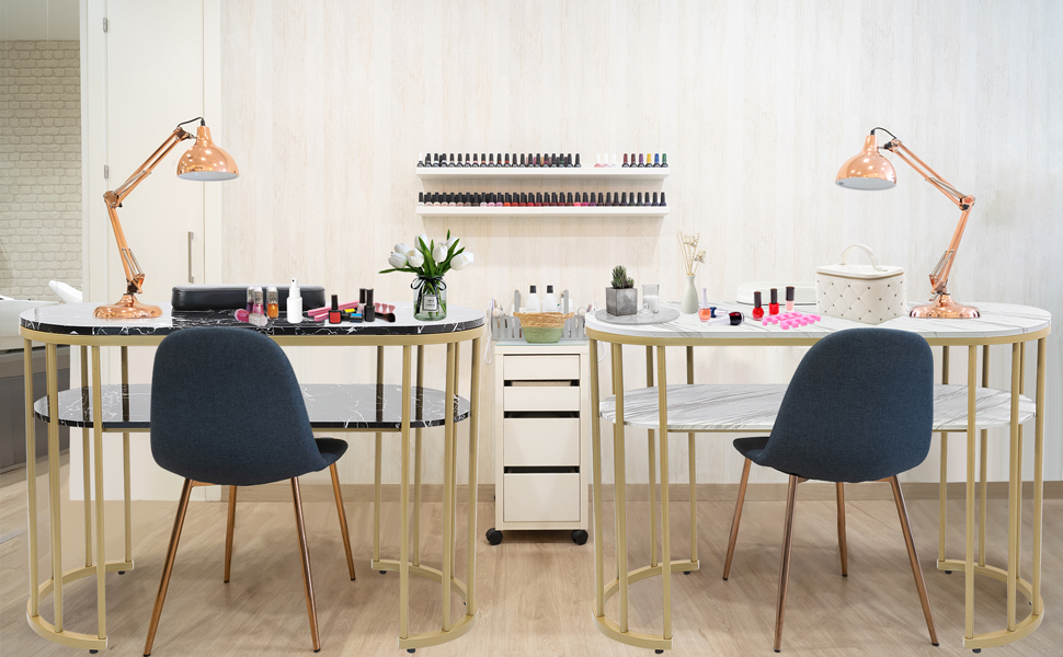 EBANKU Manicure Table, Professional Nail Art Desk with Black Nail Hand