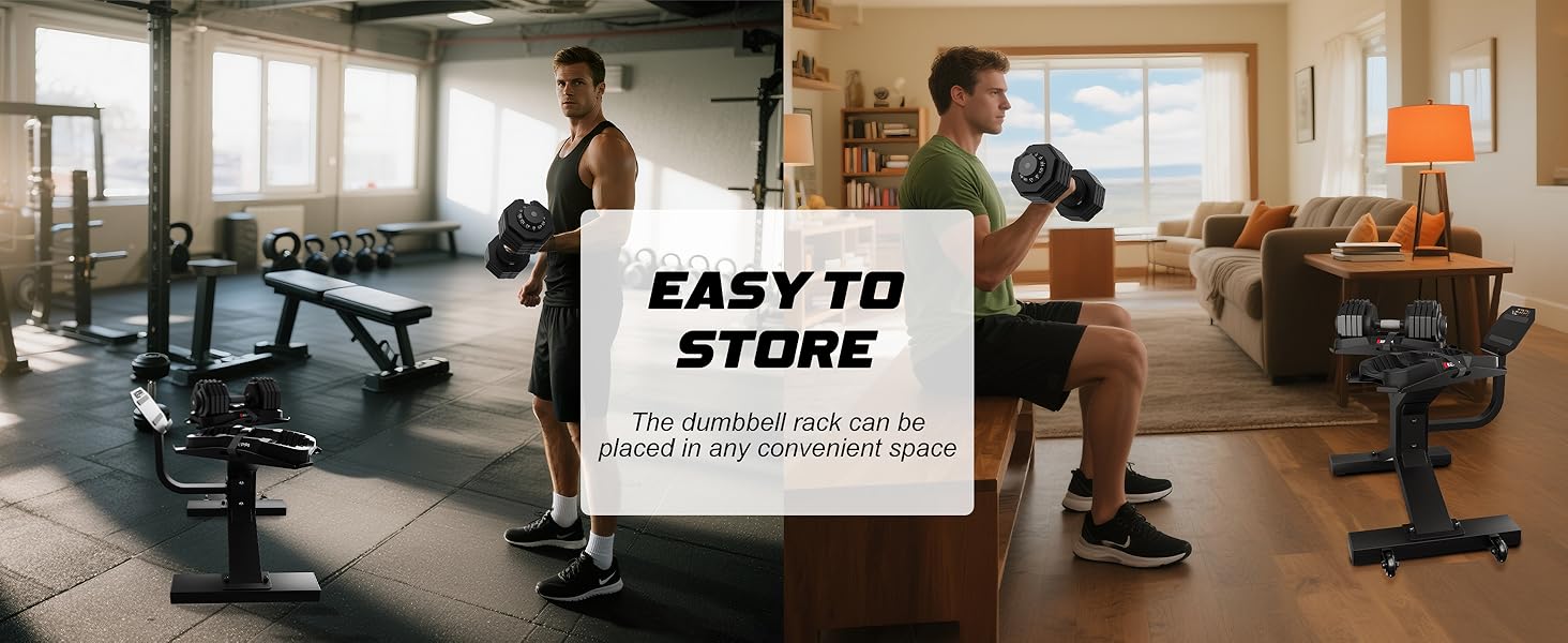 KeppiFitness Dumbbell Rack, 330LBS steel stand with tray, straps & wheels for home gym