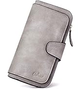 CLUCI Women Wallet Leather RFID Trifold Large