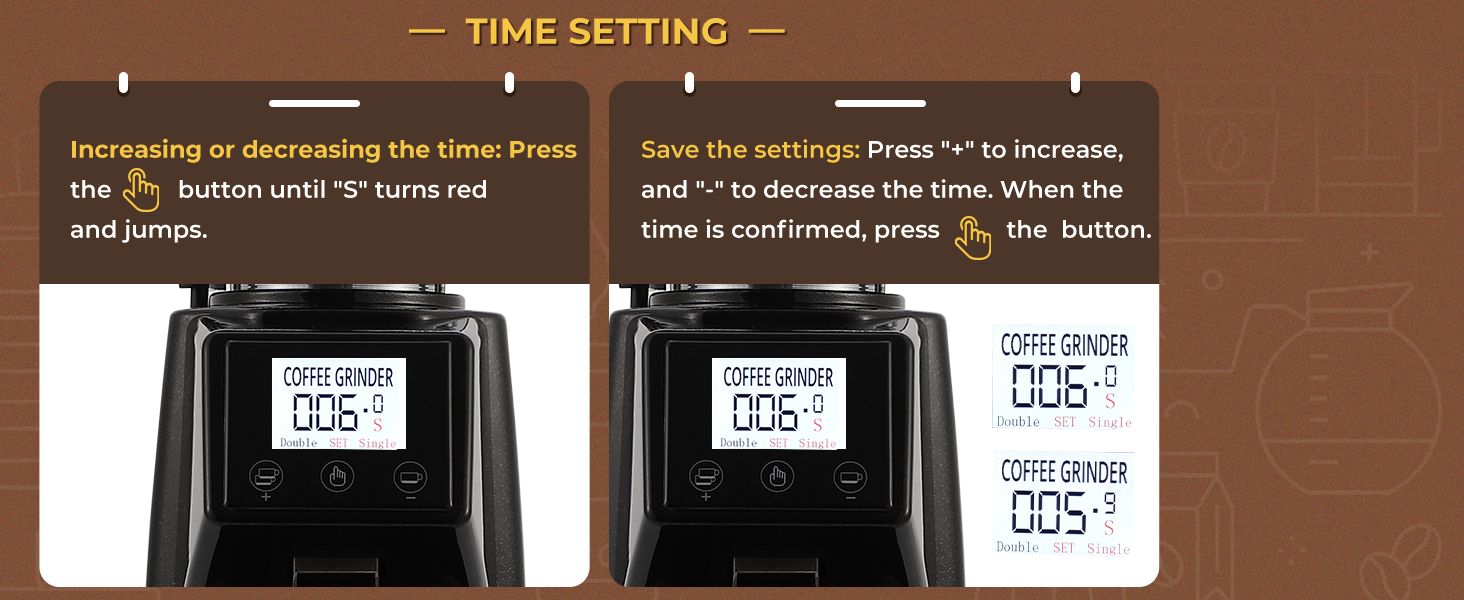 Flyseago Electric Coffee Grinder Flat Burr Grinder Coffee 19 Settings & Digital