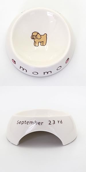 ペット　フードボウル　オーダーメイド 受注生産】ペットパラダイス えさ皿 食器 名前と誕生日が入り