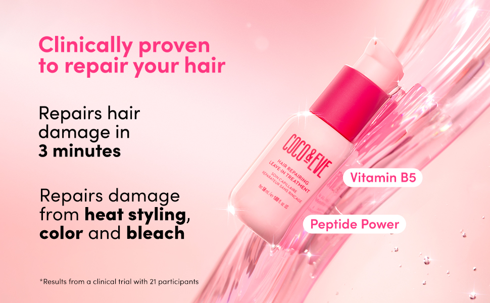 Repairs damage from heat styling, colour and bleach in 3 minutes