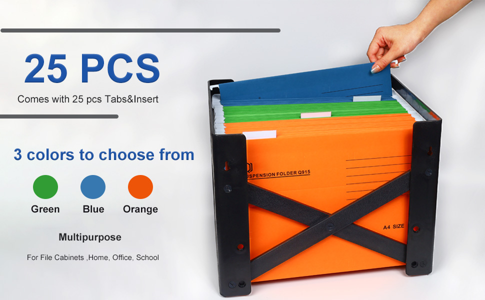 A4 Hanging File Folders, 25 Pcs Recycled Card File Folders